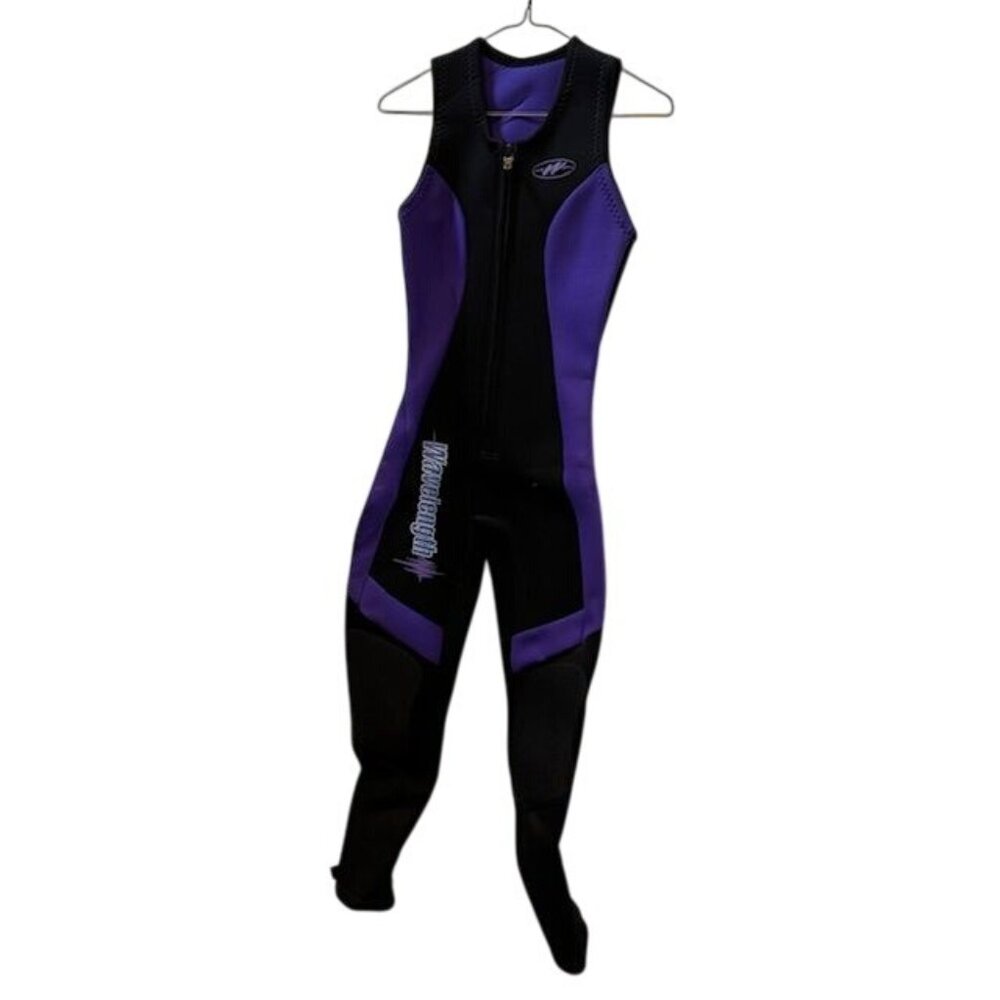 Wavelength Womens Sleeveless Full-Length Wetsuit Purple & Black Neoprene With Fr